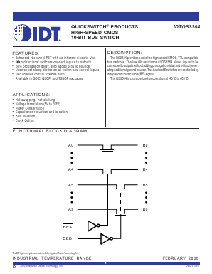 IDTQS3384 Datasheet PDF Integrated Device Technology