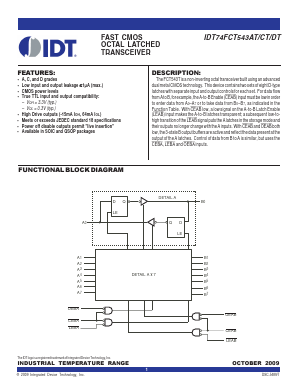 IDT74FCT543DTSOG Datasheet PDF Integrated Device Technology