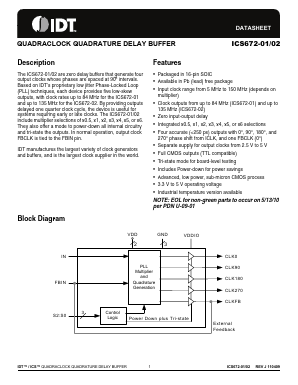 672M-01T Datasheet PDF Integrated Device Technology