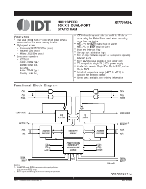 IDT7016S12JG Datasheet PDF Integrated Device Technology