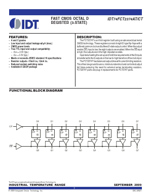 IDT74FCT2374AT Datasheet PDF Integrated Device Technology