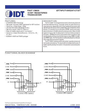 IDT74FCT16952CT Datasheet PDF Integrated Device Technology