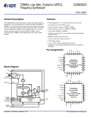 ICS84330CYILFT Datasheet PDF Integrated Device Technology