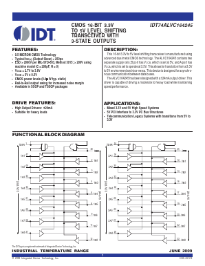 IDT74ALVC164245PAG Datasheet PDF Integrated Device Technology