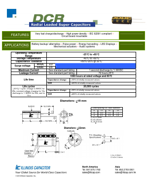 407DCR2R3SVT Datasheet PDF Illinois Capacitor, Inc.