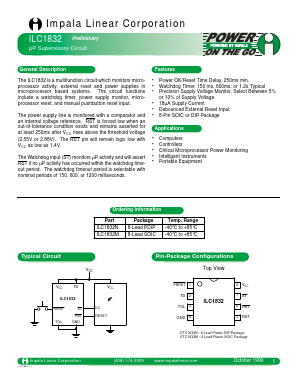 ILC1832N Datasheet PDF Impala Linear Corporation