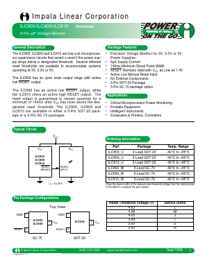 ILC810LW Datasheet PDF Impala Linear Corporation