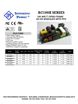 AC100X15 Datasheet PDF Intronics Power, Inc.