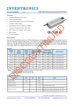 EUC-120T070SV Datasheet PDF Inventronics Inc.