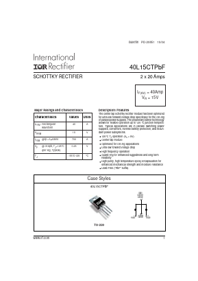40L15CTPBF Datasheet PDF International Rectifier