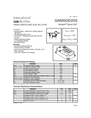 GA600GD25S Datasheet PDF International Rectifier