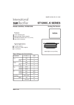 ST1200C16K1 Datasheet PDF International Rectifier