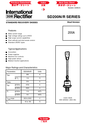 SD200N08PSV Datasheet PDF International Rectifier