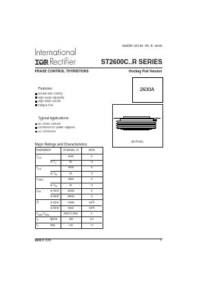 ST2600C20R0 Datasheet PDF International Rectifier