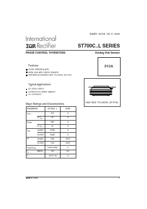 ST700C20L1 Datasheet PDF International Rectifier