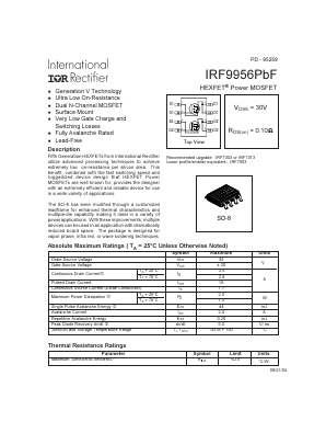 IRF9956TRPBF Datasheet PDF International Rectifier