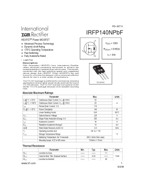 IRFP140NPBF-15 Datasheet PDF International Rectifier