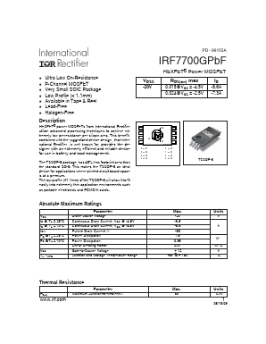 IRF7700GPBF Datasheet PDF International Rectifier