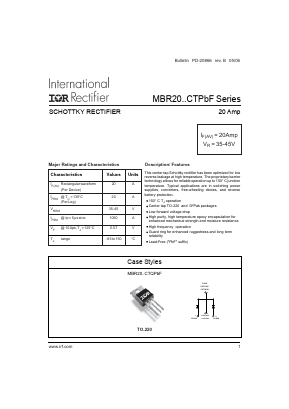 MBR2045CT Datasheet PDF International Rectifier
