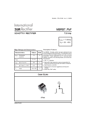MBRB735TRL Datasheet PDF International Rectifier