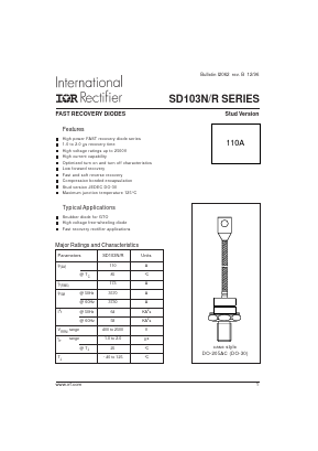 SD103N Datasheet PDF International Rectifier