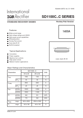 SD1100C30C Datasheet PDF International Rectifier