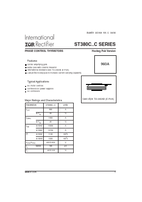 ST380C06C1 Datasheet PDF International Rectifier