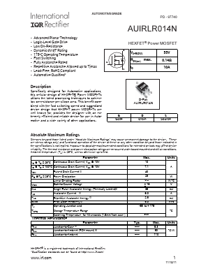 AUIRLR014NTRL Datasheet PDF International Rectifier