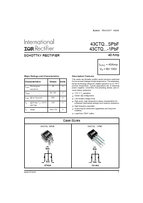 43CTQ100-1 Datasheet PDF International Rectifier