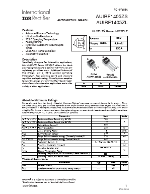 AUIRF1405ZS Datasheet PDF International Rectifier