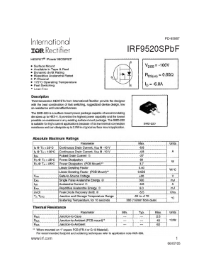 IRF9520SPBF Datasheet PDF International Rectifier