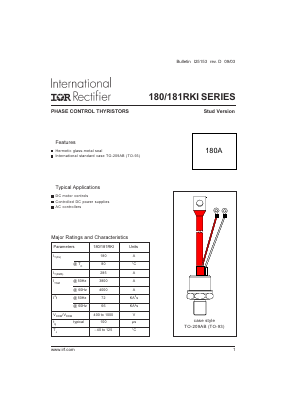 180RKI80 Datasheet PDF International Rectifier