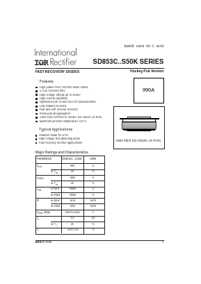 SD853C30S50K Datasheet PDF International Rectifier