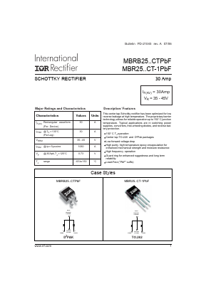 MBR2535CTTRL Datasheet PDF International Rectifier