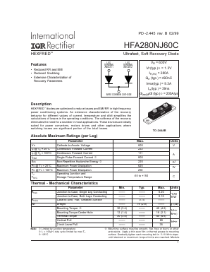 HFA280NJ60C Datasheet PDF International Rectifier