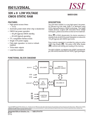 IS61LV256AL Datasheet PDF Integrated Silicon Solution