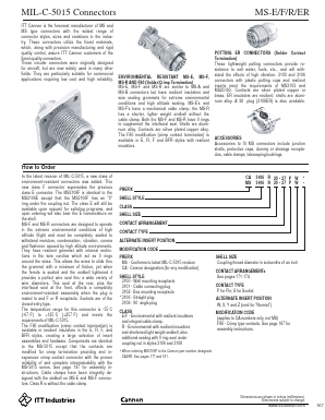 MS3108E20-27PXF80 Datasheet PDF ITT Cannon 