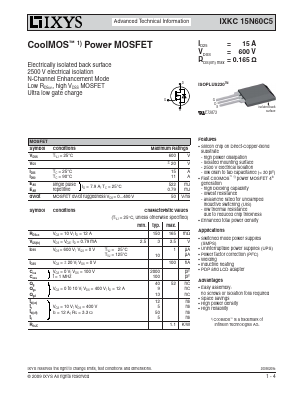 IXKC15N60C5 Datasheet PDF IXYS CORPORATION