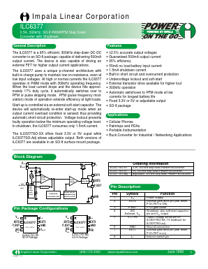 ILC6377SO-ADJ Datasheet PDF Impala Linear Corporation