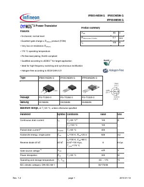 051NE8N Datasheet PDF Infineon Technologies