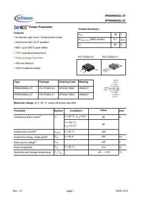 2N06L07 Datasheet PDF Infineon Technologies