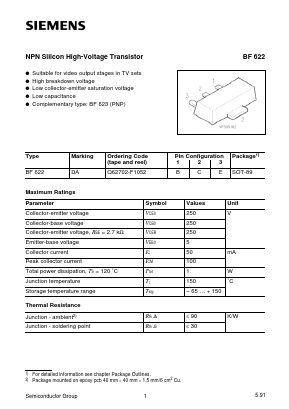Q62702-F1052 Datasheet PDF Infineon Technologies
