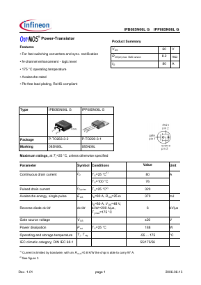 085N06L Datasheet PDF Infineon Technologies