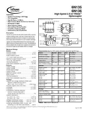 6N135 Datasheet PDF Infineon Technologies