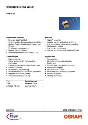 SFH530 Datasheet PDF Infineon Technologies