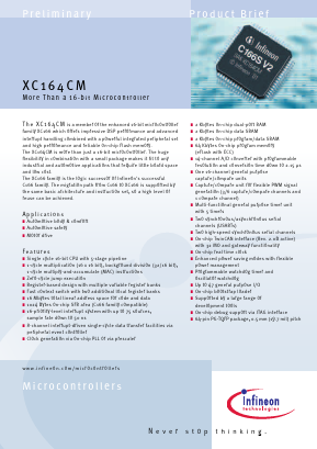 SAK-XC164CM-8F40F Datasheet PDF Infineon Technologies