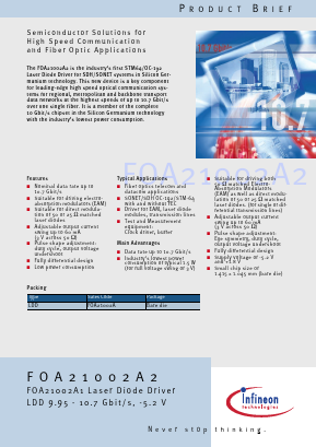 FOA21002A2 Datasheet PDF Infineon Technologies