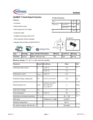 BSS806N Datasheet PDF Infineon Technologies