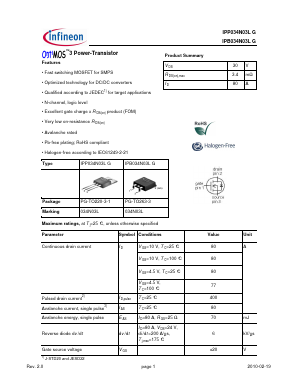 IPP034N03LG Datasheet PDF Infineon Technologies
