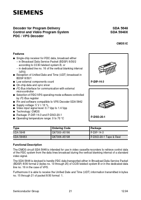 SDA5648 Datasheet PDF Infineon Technologies